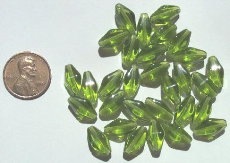 30 13mm Olive Bicone Beads