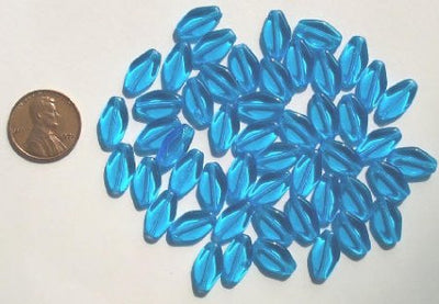 50 13mm Flat Bicone Transparent Aqua