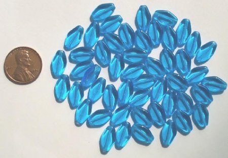 50 13mm Flat Bicone Transparent Aqua
