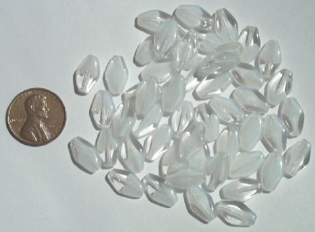50 13mm Flat Bicone White/Crystal Givre