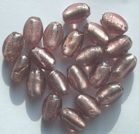 13x10mm 20 Oval Silver Foil Amethyst