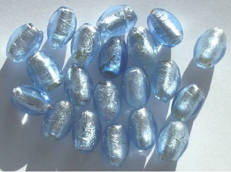 13x10mm 20 Oval Light Sapphire Silver Foil