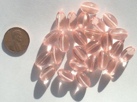 25 14mm Rounded Top Flat Back Rose Pink Ovals