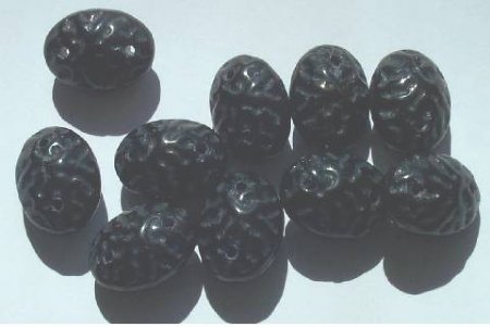 10 14x18x11mm Two Hole Black Textured Ovals