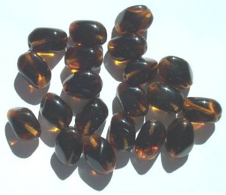 20 15x10mm Dark Topaz Tortoise Nuggets