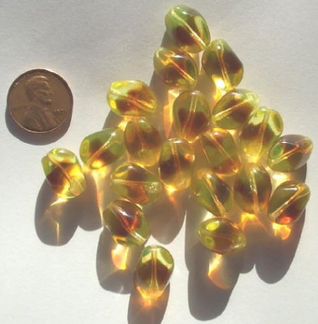 20 15x10mm Two Tone Yellow Topaz Nuggets