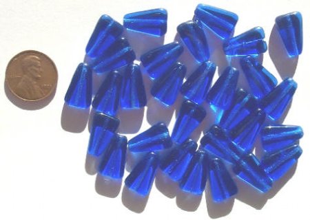 25 16x10mm Sapphire Flat Triangles