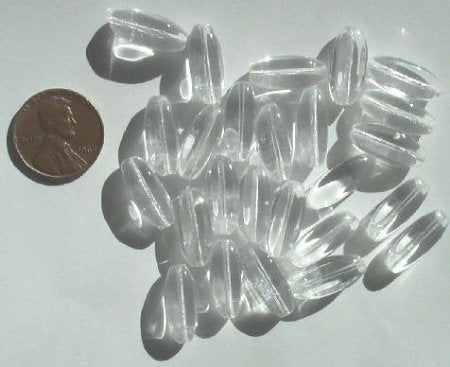 25 17x7mm Four Sided Crystal Ovals