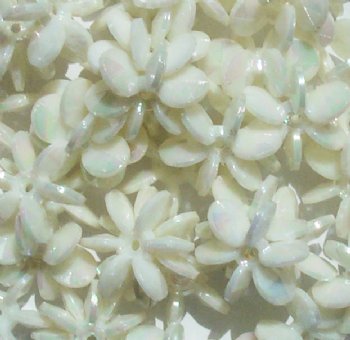 50 7x18mm White AB Acrylic Paddle Wheel Beads