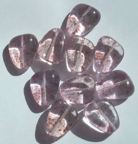 10 20x17mm Lilac Nuggets with Speckle