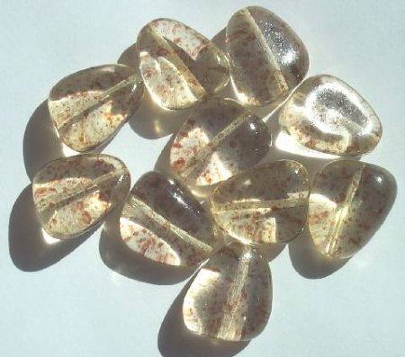 10 20x17mm Light Topaz Nuggets with Speckle
