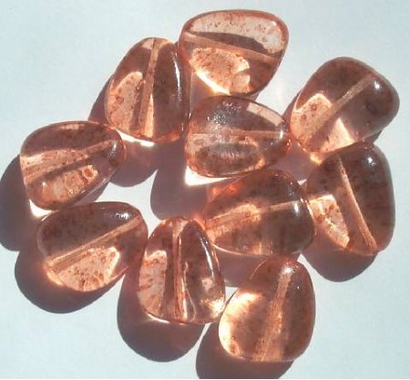 10 20x17mm Light Orange Nuggets with Speckle