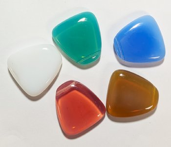 5 24x22mm Mixed Opal Flat Drop Nugget Beads