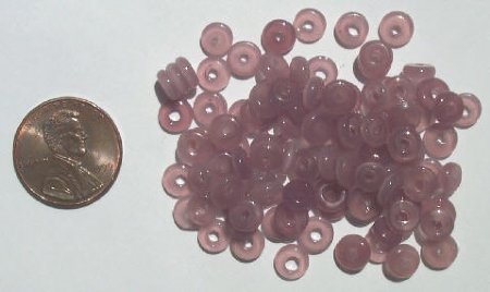 100 2x6mm Milky Amethyst Rondelle Beads