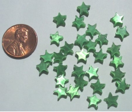 30 7mm Green Fiber Optic Stars