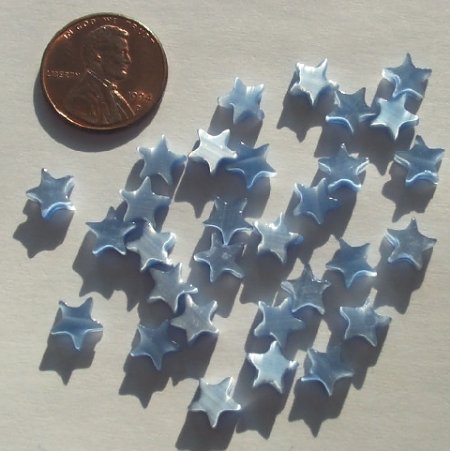 30 7mm Light Sapphire Fiber Optic Stars