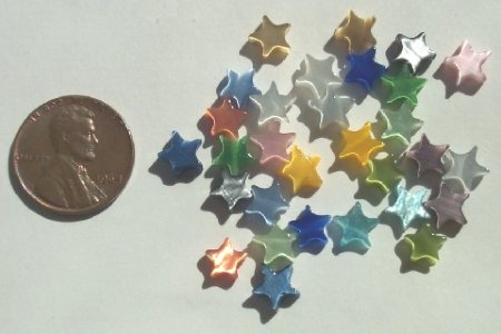 30 7mm Rainbow Mix Fiber Optic Stars