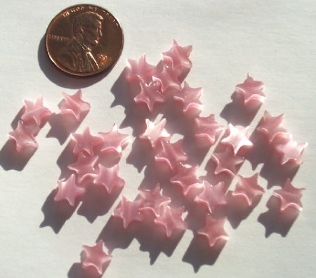 30 7mm Pink Fiber Optic Stars