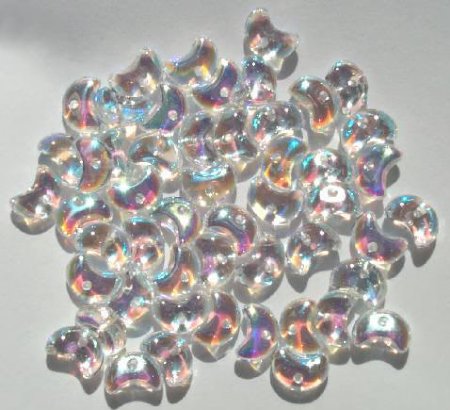50 3x6x8mm Crystal AB Crescents