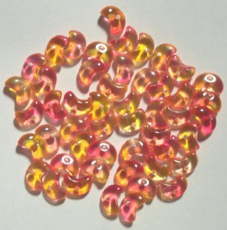 50 3x6x8mm Crystal Cherry Orange Crescents