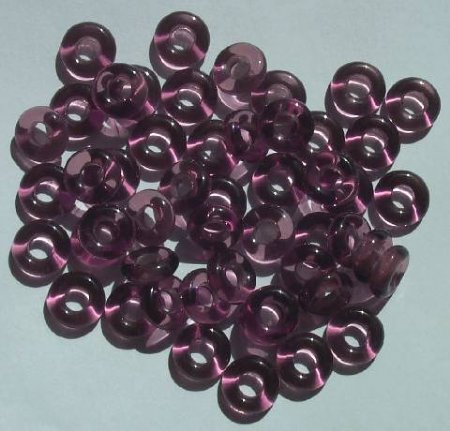 50 3x9mm Transparent Amethyst Ring Beads