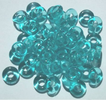 50 3x9mm Transparent Turquoise Ring