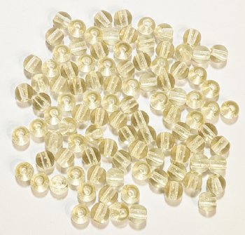 100 4mm Transparent Light Topaz Round Glass Beads
