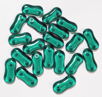 20 4x16mm Two Hole Spacer - Transparent Emerald