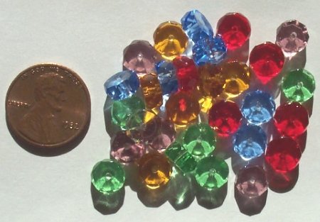 30 4x8mm Faceted Rondelle Mix