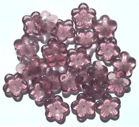 25 5x16mm Amethyst Cupped Flowers