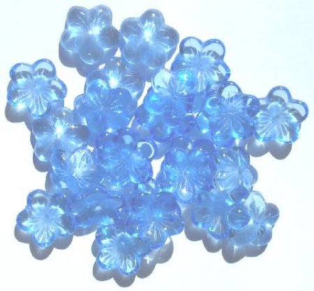25 5x16mm Medium Sapphire Cupped Flowers