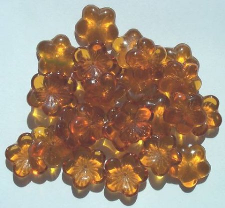 25 5x16mm Topaz Cupped Flowers