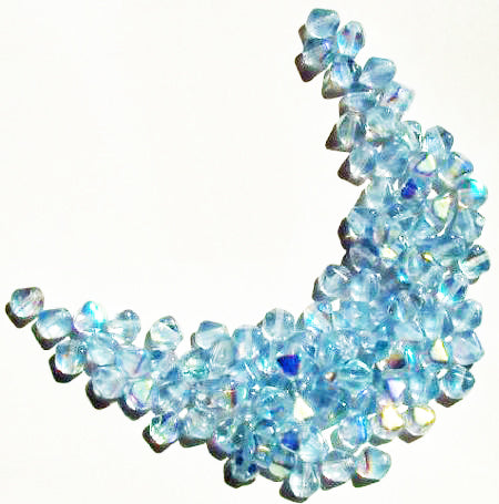 100 6mm Bicone Light Sapphire AB