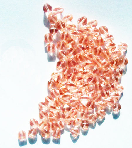 100 6mm Bicone Transparent Rosaline Pink