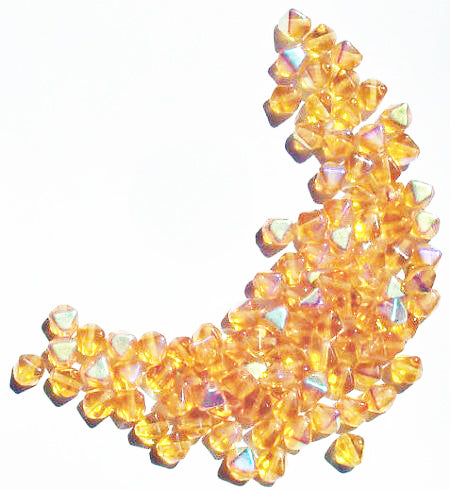 100 6mm Bicone Topaz AB