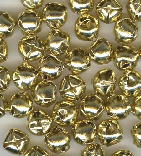 50 6mm Bright Brass Jingle-Bells