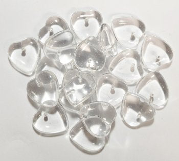 20 16x6mm Transparent Crystal Heart Pendant Beads
