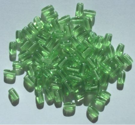 100 6x3mm Light Green Rectangle Beads