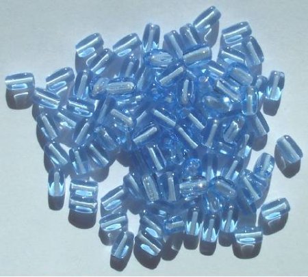 100 6x3mm Light Sapphire Rectangle Beads
