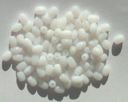 100 6x4mm White Opal Ovals