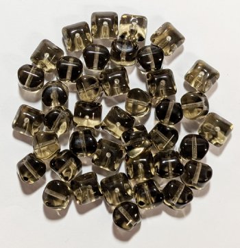 40 7x8mm Transparent Black Diamond Pillow Beads