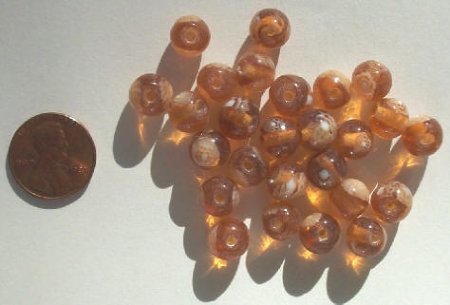 20 8mm Round Topaz with Millefiore Flower