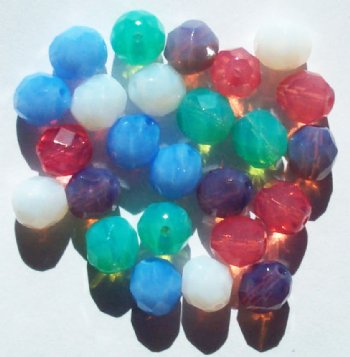25 8mm Faceted Milky Opal Mix Firepolish Beads