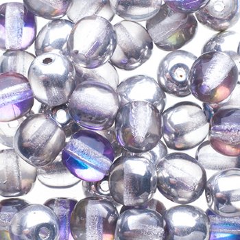 50 6mm Round Transparent Crystal Light Vitrail Glass Beads