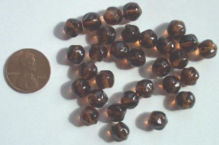 30 8mm Bumpy Speckled Dark Topaz Nuggets