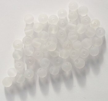 25 8mm Matte Transparent Crystal Round Czech Beads