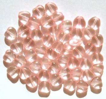 50 8mm Transparent Rose Heart Beads