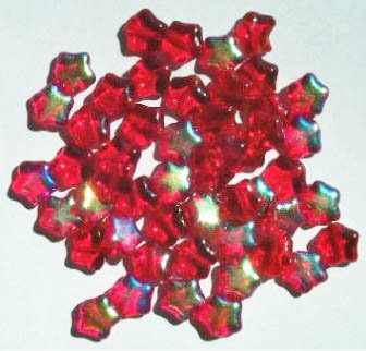 50 8mm Red AB Stars