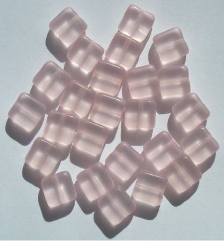 25 9mm Flat Square Matte Transparent Pink