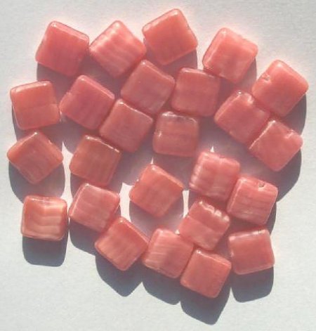 25 9mm Flat Square Satin Pink